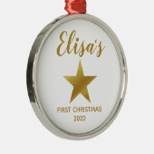 ベビー初の初めてのクリスマス生まれたばかりの星 メタルオーナメント (右)