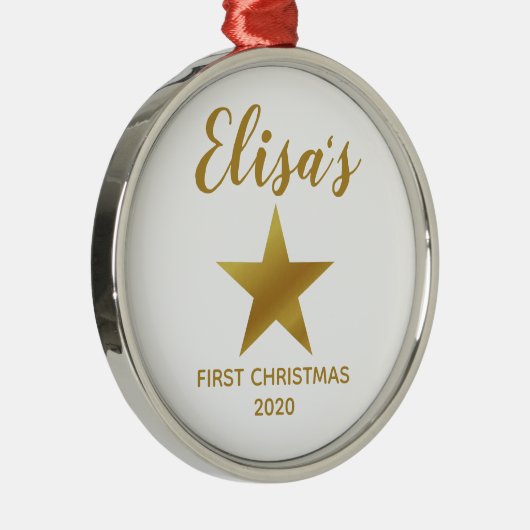 ベビー初の初めてのクリスマス生まれたばかりの星 メタルオーナメント (右)