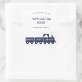 ベビー初の図書館列車ボーイ蔵書票 スクエアシール (バッグ)