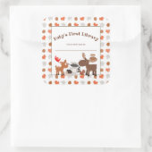 ベビー初の図書館、ウッドランド動物蔵書票 スクエアシール (バッグ)