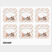 ベビー初の図書館、ウッドランド動物蔵書票 スクエアシール (シート)