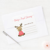 ベビー初の図書館、赤ちゃんシャワー蔵書票 スクエアシール (封筒)