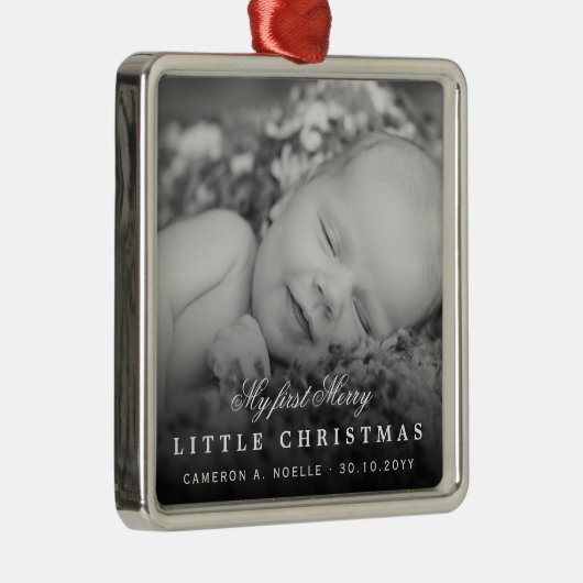 ベビー初の小さなメリークリスマスかわいい写真 メタルオーナメント (右)