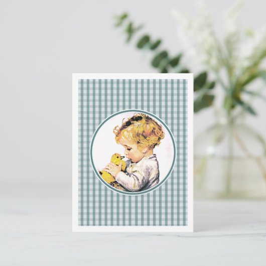 ベビー初の復活祭。ヴィンテージベビーはがき シーズンポストカード (スタンド正面)