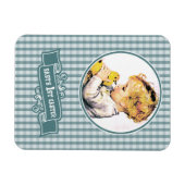 ベビー初の復活祭。ヴィンテージ男の赤ちゃん マグネット (横)