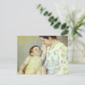 ベビー初の愛撫c.1890年、メアリーカサット ポストカード (スタンド正面)