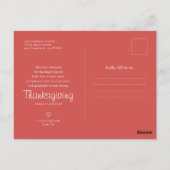 ベビー初の感謝祭のリモダンボン写真 ポストカード (裏面)