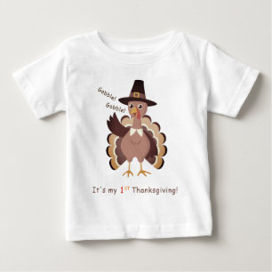 ベビー初の感謝祭シャツ ベビーTシャツ