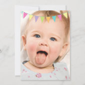 ベビー初の誕生日かわいい子の誕生日写真 招待状 (裏面)