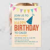 ベビー初の誕生日かわいい子の誕生日写真 招待状 (正面/裏面)