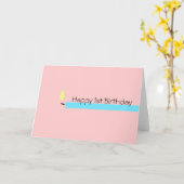 ベビー初の誕生日ガールグリーティングカード カード (黄色い花)