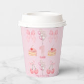 ベビー初の誕生日パステルピンクボウズ紙カップ 紙コップ (裏面)