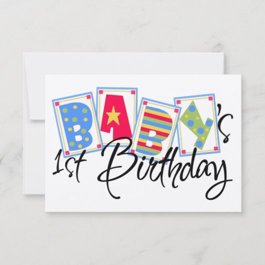 ベビー初の誕生日招待状 招待状 (正面)