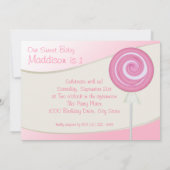 ベビー初の誕生日棒つきキャンデー 招待状 (裏面)