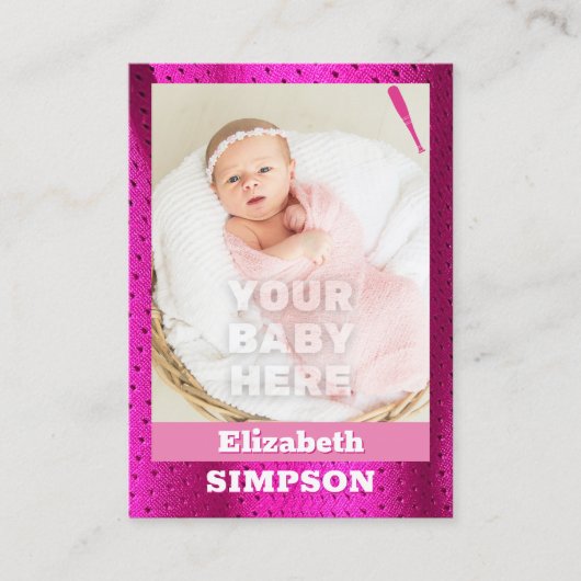 ベビー初の野球カードガール誕生のお知らせ コーリングカード (正面)