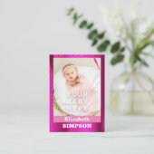 ベビー初の野球カードガール誕生のお知らせ コーリングカード (スタンド正面)