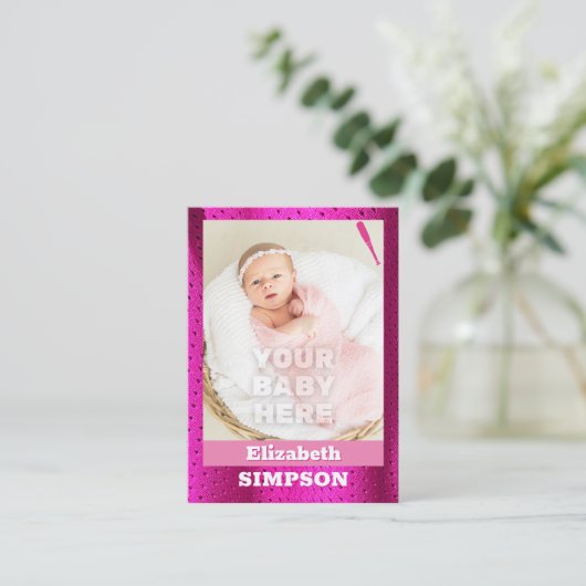 ベビー初の野球カードガール誕生のお知らせ コーリングカード (スタンド正面)