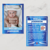 ベビー初の野球カードボーイ誕生のお知らせ コーリングカード (正面/裏面)