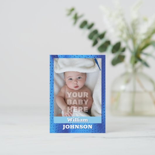ベビー初の野球カードボーイ誕生のお知らせ コーリングカード (スタンド正面)