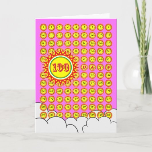 ベビー初の100日マイルストーンとSuns カード (正面)