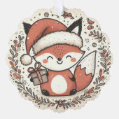 ベビー初めてのクリスマスかわいいキツネ オーナメントカード (正面)