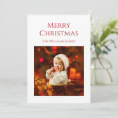 ベビー初めてのクリスマスかわいいサンタフォトレッド シーズンカード (スタンド正面)