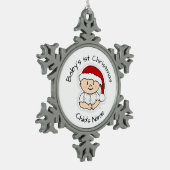 ベビー初めてのクリスマスかわいいスノーフレークフレームオーナメント スノーフレークピューターオーナメント (左)