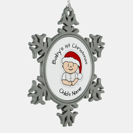 ベビー初めてのクリスマスかわいいスノーフレークフレームオーナメント スノーフレークピューターオーナメント (左)