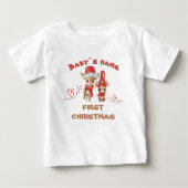 ベビー初めてのクリスマスかわいい心のトナカイ ベビーTシャツ (正面)