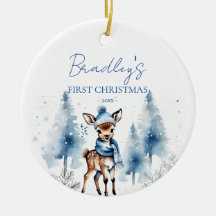 ベビー初めてのクリスマスかわいい鹿写真