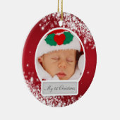 ベビー初めてのクリスマスきらめくウェーブレッド セラミックオーナメント (右)