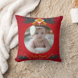 ベビー初めてのクリスマスの写真と名前 クッション