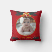 ベビー初めてのクリスマスの写真と名前 クッション (正面)