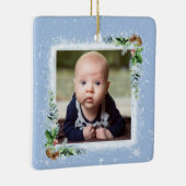 ベビー初めてのクリスマスの写真名誕生日 セラミックオーナメント (右)