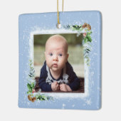 ベビー初めてのクリスマスの写真名誕生日 セラミックオーナメント (左)