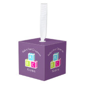 ベビー初めてのクリスマスアルファベットブロック キューブオーナメント (正面アングル)