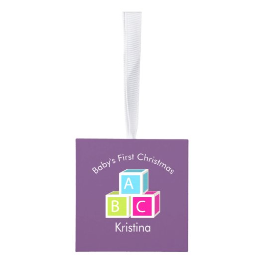 ベビー初めてのクリスマスアルファベットブロック キューブオーナメント (右)