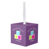 ベビー初めてのクリスマスアルファベットブロック キューブオーナメント (裏面アングル)