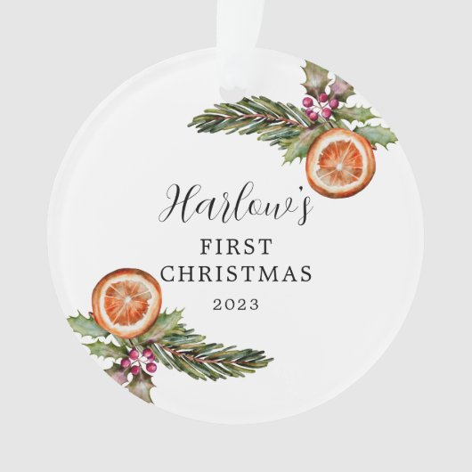 ベビー初めてのクリスマスウィンターボタニカル オーナメント (正面)