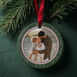 ベビー初めてのクリスマスウェーモダンブミニマル2写真 セラミックオーナメント
