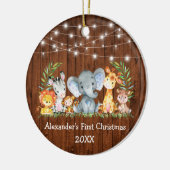 ベビー初めてのクリスマスウッドライトサファリアニマルズ セラミックオーナメント (左)