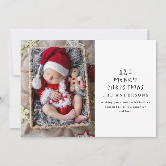 ベビー初めてのクリスマスエレガントの描ツリー写真 シーズンカード (正面)