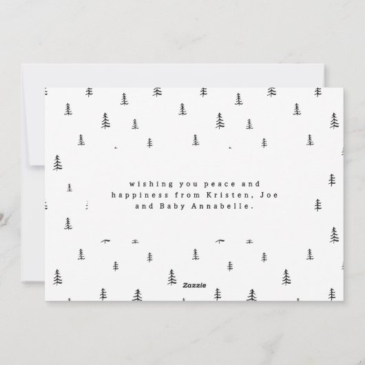 ベビー初めてのクリスマスエレガントの描ツリー写真 シーズンカード (裏面)