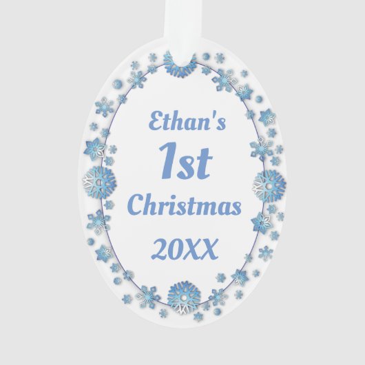 ベビー初めてのクリスマスエレガントカスタム写真 オーナメント (裏面)