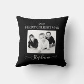 ベビー初めてのクリスマスエレガントモダンKeepsake写真 クッション (裏面)