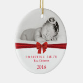 ベビー初めてのクリスマスオーナメントのカスタマイズ セラミックオーナメント (右)