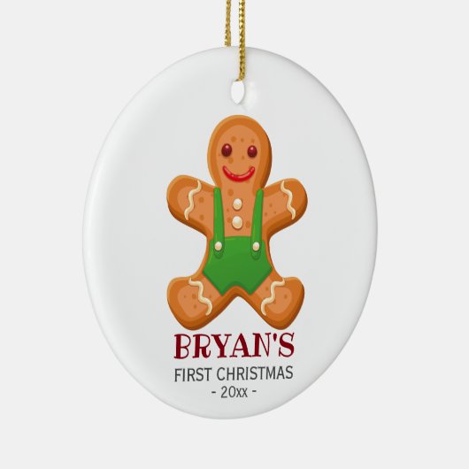 ベビー初めてのクリスマスオーナメントギンガーブレッドボーイ セラミックオーナメント (右)