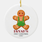 ベビー初めてのクリスマスオーナメントギンガーブレッドボーイ セラミックオーナメント (裏面)
