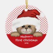 ベビー初めてのクリスマスオーナメントサンタベア セラミックオーナメント (正面)