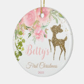 ベビー初めてのクリスマスオーナメントディアウッドランド セラミックオーナメント (左)